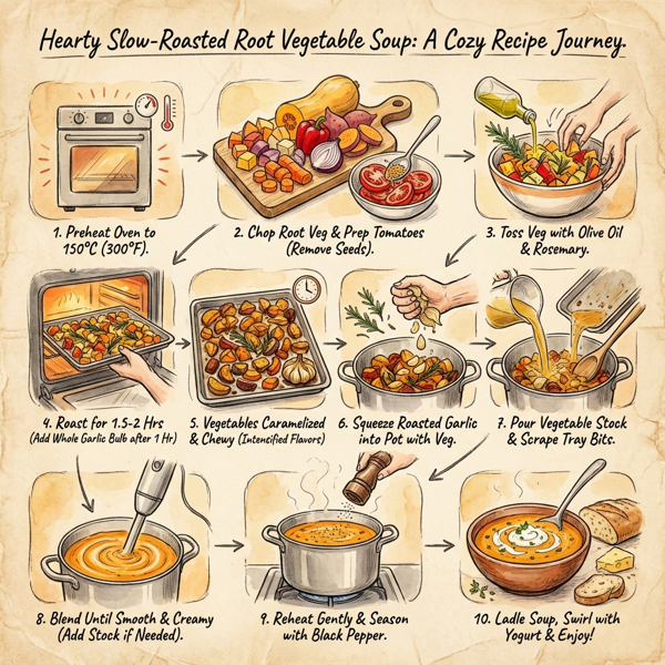 Hearty Slow-Roasted Root Vegetable Soup instructions