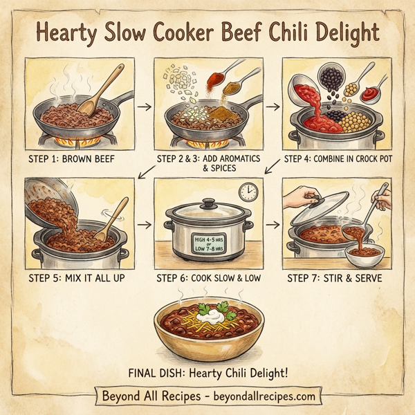 Hearty Slow Cooker Beef Chili Delight instructions