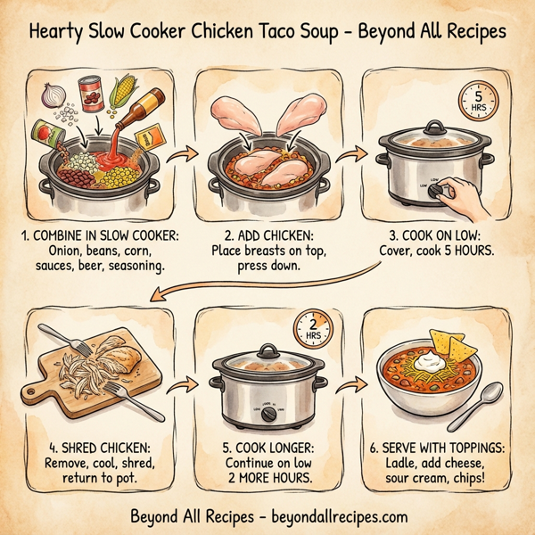 Hearty Slow Cooker Chicken Taco Soup instructions