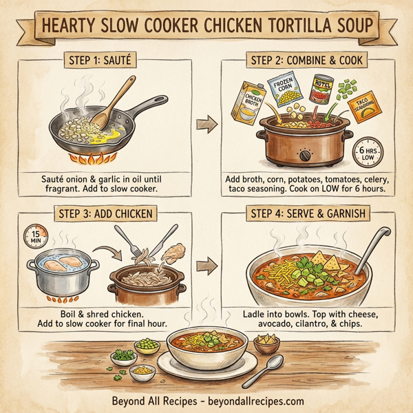 Hearty Slow Cooker Chicken Tortilla Soup instructions