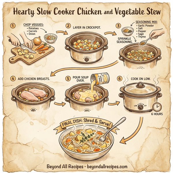 Hearty Slow Cooker Chicken and Vegetable Stew instructions