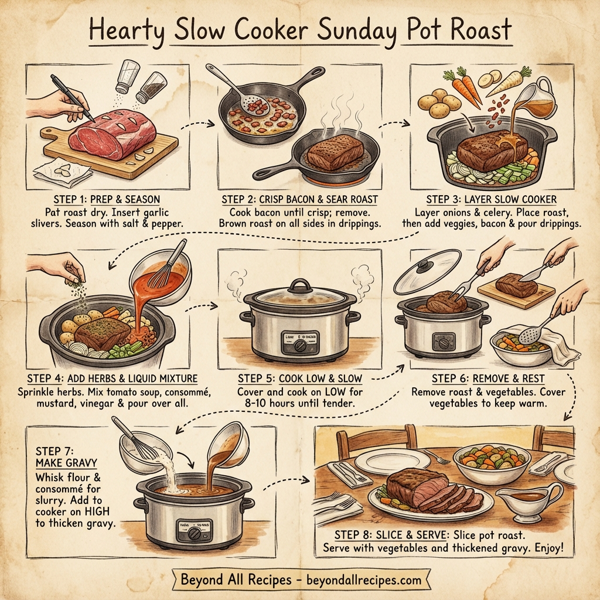 Hearty Slow Cooker Sunday Pot Roast instructions