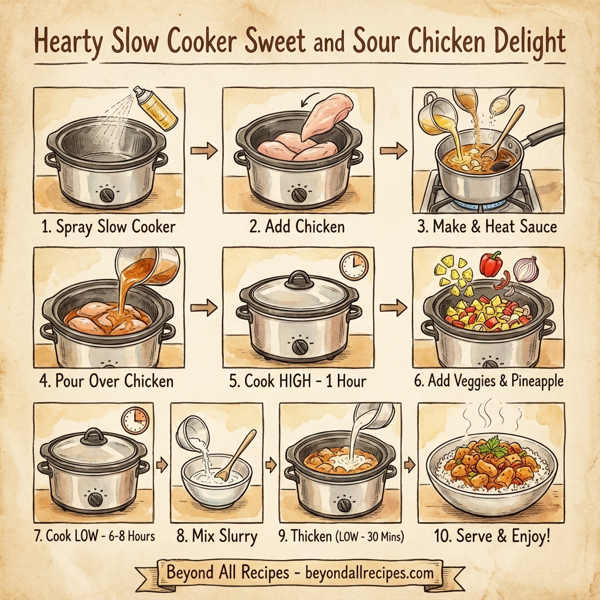 Hearty Slow Cooker Sweet and Sour Chicken Delight instructions