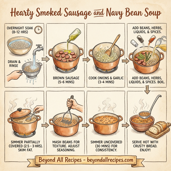 Hearty Smoked Sausage and Navy Bean Soup instructions