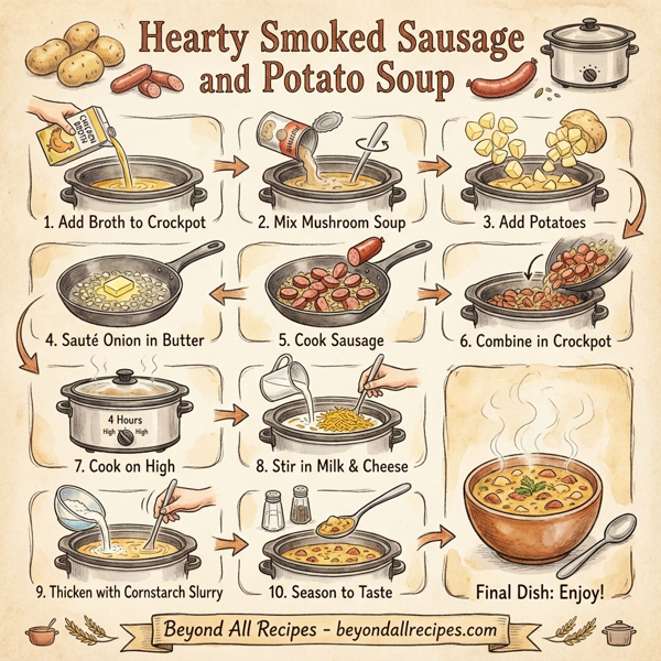Hearty Smoked Sausage and Potato Soup instructions
