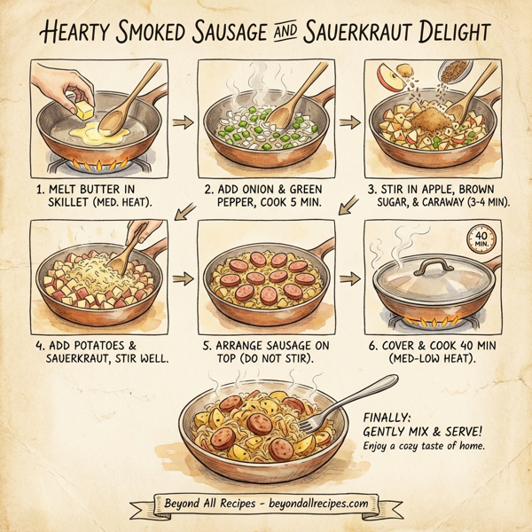 Hearty Smoked Sausage and Sauerkraut Delight instructions