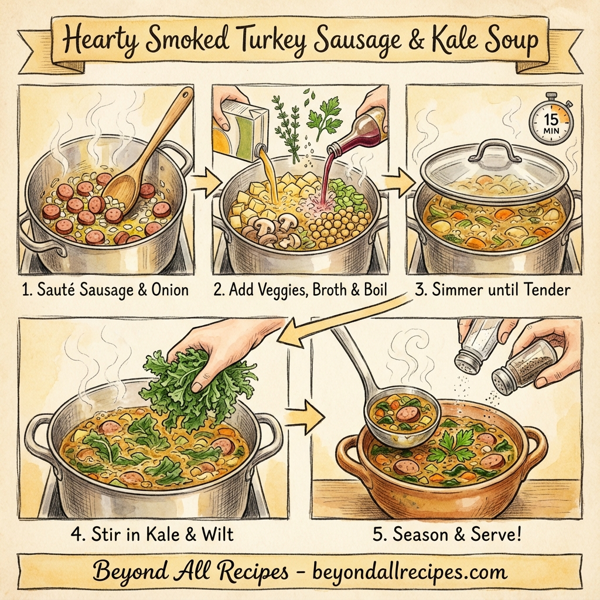 Hearty Smoked Turkey Sausage and Kale Soup instructions
