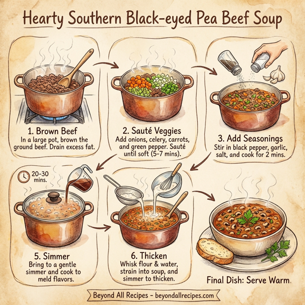 Hearty Southern Black-eyed Pea Beef Soup instructions