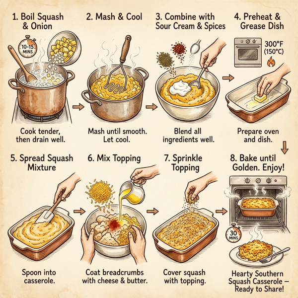 Hearty Southern Squash Casserole instructions