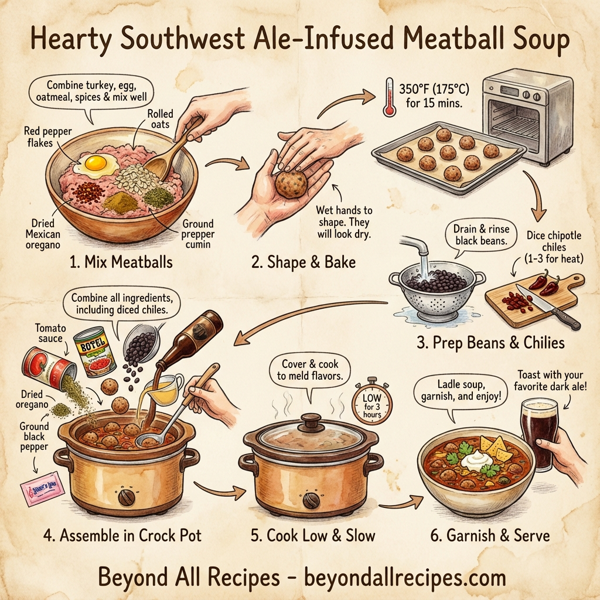 Hearty Southwest Ale-Infused Meatball Soup instructions