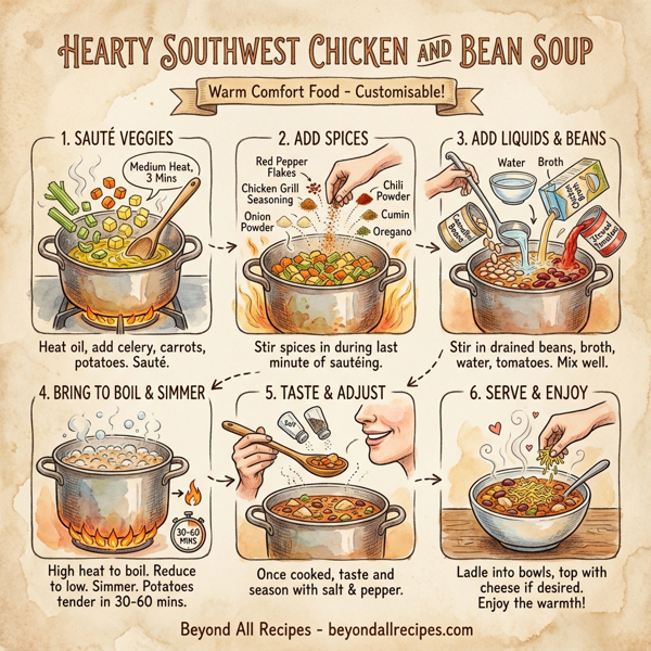 Hearty Southwest Chicken and Bean Soup instructions