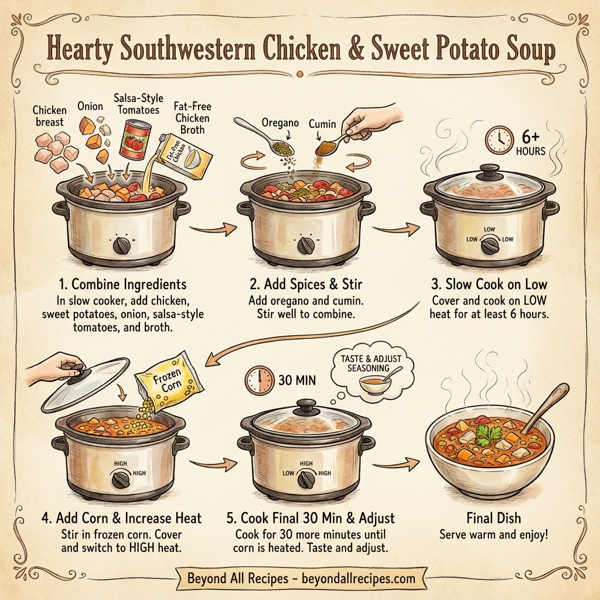 Hearty Southwestern Chicken & Sweet Potato Soup instructions