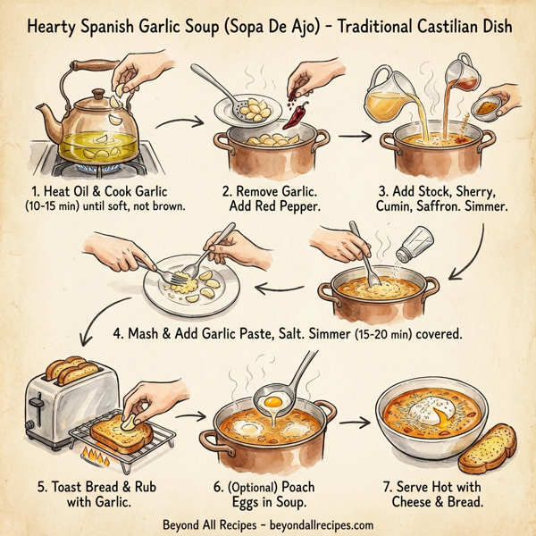 Hearty Spanish Garlic Soup (Sopa De Ajo) instructions