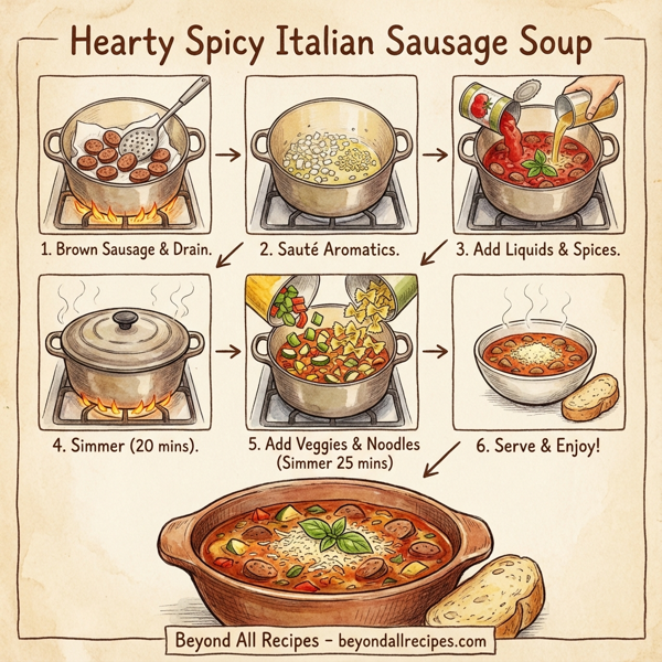 Hearty Spicy Italian Sausage Soup instructions