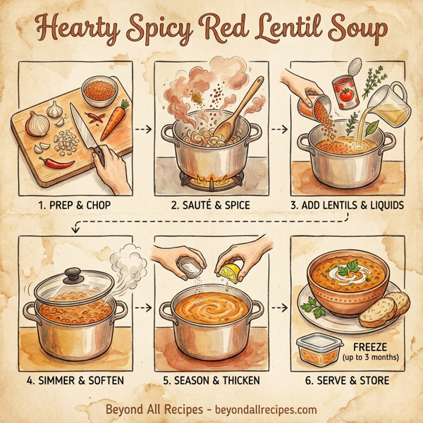 Hearty Spicy Red Lentil Soup instructions