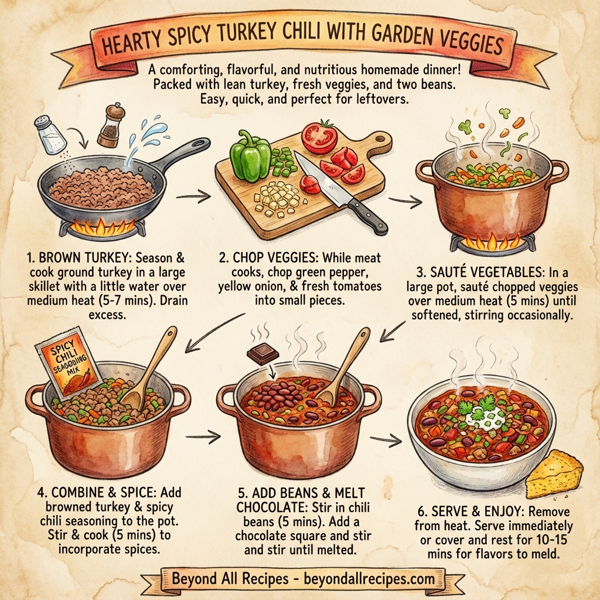 Hearty Spicy Turkey Chili with Garden Veggies instructions