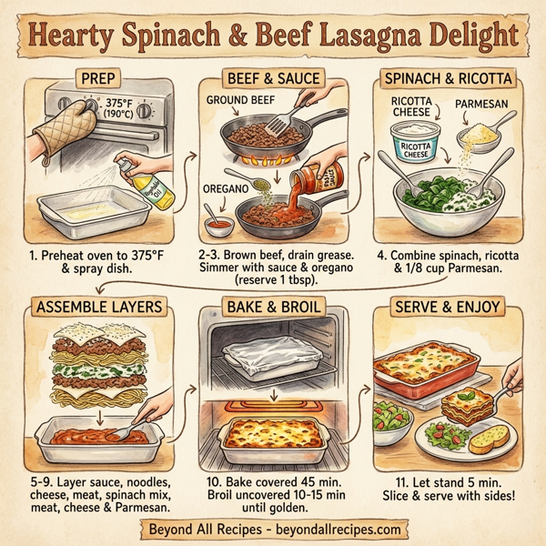 Hearty Spinach & Beef Lasagna Delight instructions
