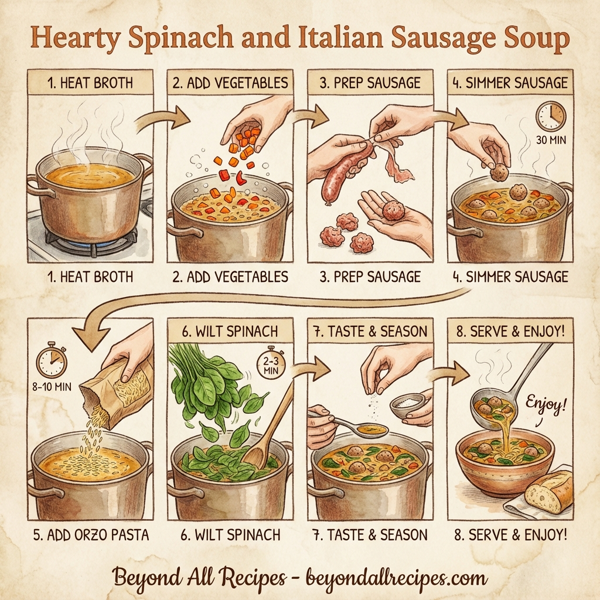Hearty Spinach and Italian Sausage Soup instructions