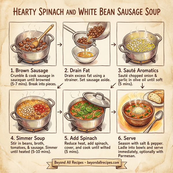 Hearty Spinach and White Bean Sausage Soup instructions