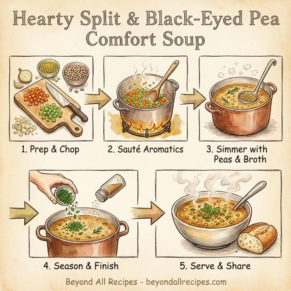Hearty Split and Black-Eyed Pea Comfort Soup instructions