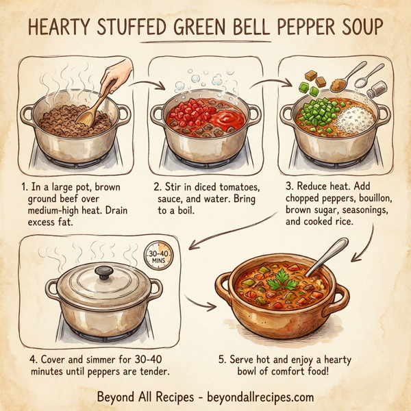 Hearty Stuffed Green Bell Pepper Soup instructions