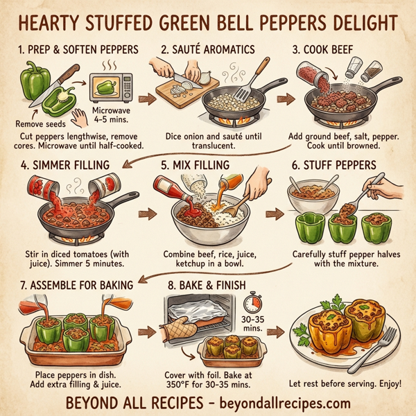 Hearty Stuffed Green Bell Peppers Delight instructions