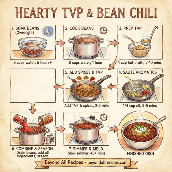 Hearty TVP and Bean Chili instructions