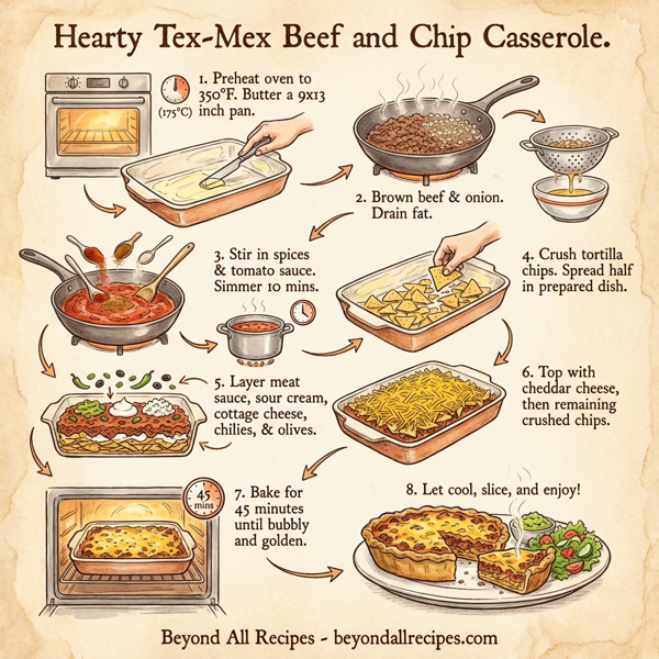 Hearty Tex-Mex Beef and Chip Casserole instructions