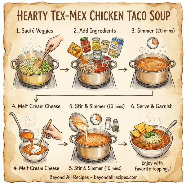Hearty Tex-Mex Chicken Taco Soup instructions