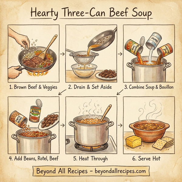 Hearty Three-Can Beef Soup instructions