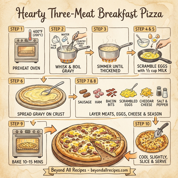Hearty Three-Meat Breakfast Pizza instructions