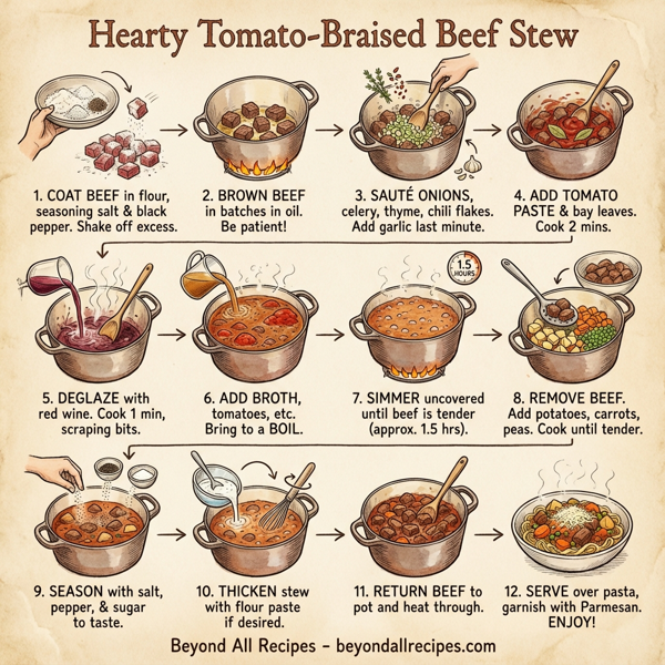 Hearty Tomato-Braised Beef Stew instructions