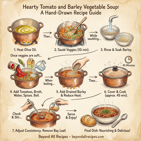 Hearty Tomato and Barley Vegetable Soup instructions