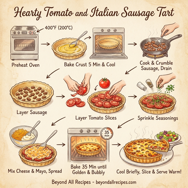 Hearty Tomato and Italian Sausage Tart instructions