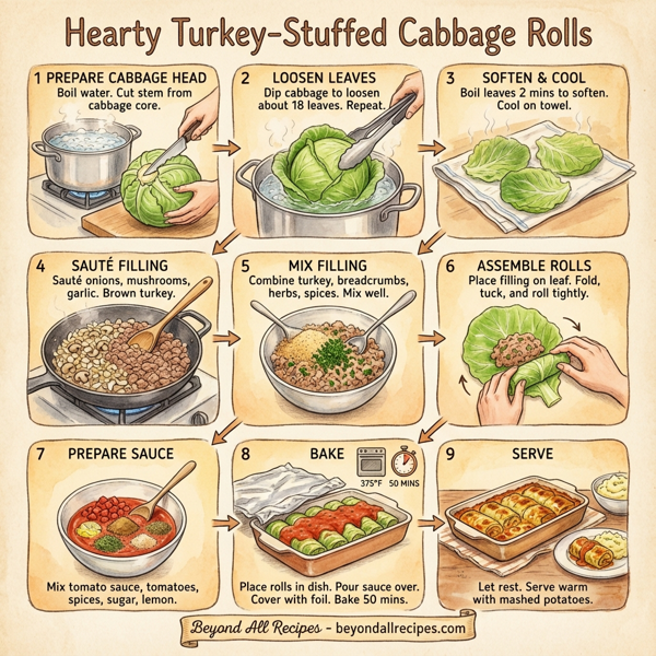 Hearty Turkey-Stuffed Cabbage Rolls instructions