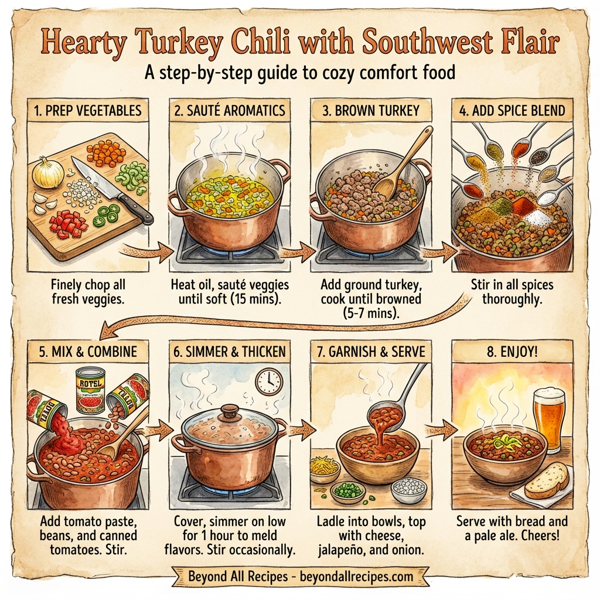 Hearty Turkey Chili with Southwest Flair instructions