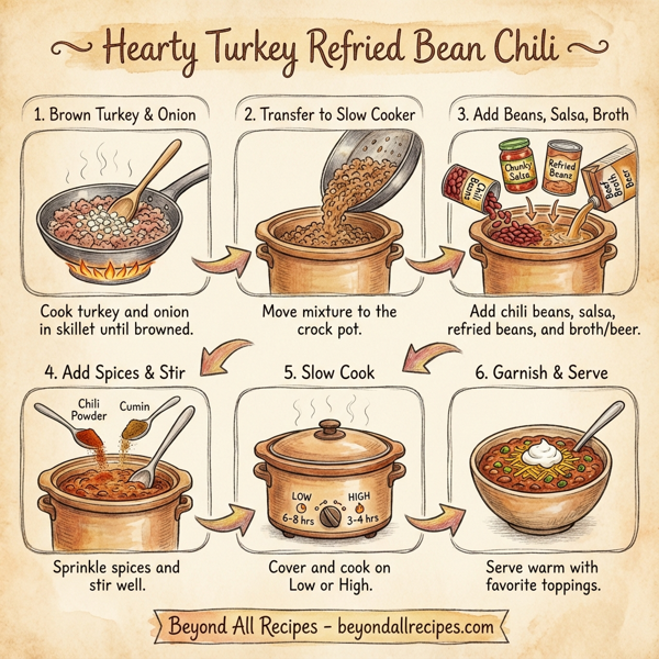Hearty Turkey Refried Bean Chili instructions