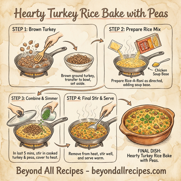 Hearty Turkey Rice Bake with Peas instructions