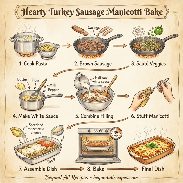 Hearty Turkey Sausage Manicotti Bake instructions
