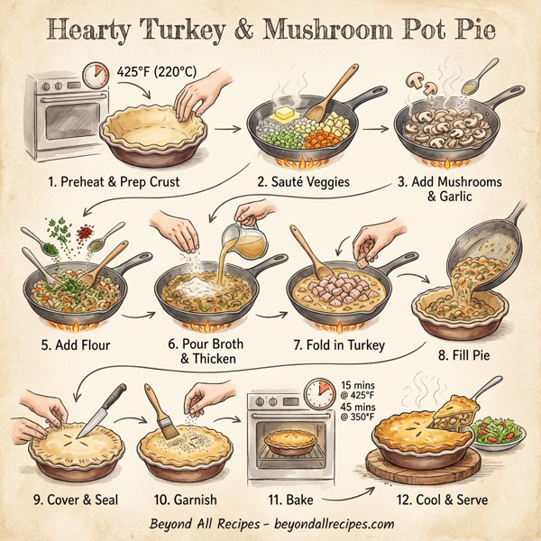 Hearty Turkey & Mushroom Pot Pie instructions