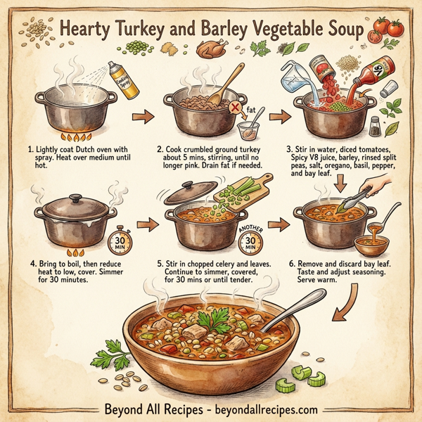 Hearty Turkey and Barley Vegetable Soup instructions