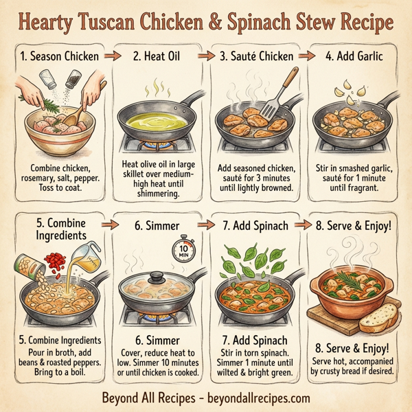 Hearty Tuscan Chicken and Spinach Stew instructions