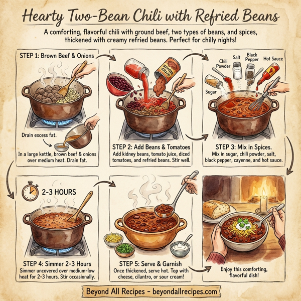 Hearty Two-Bean Chili with Refried Beans instructions