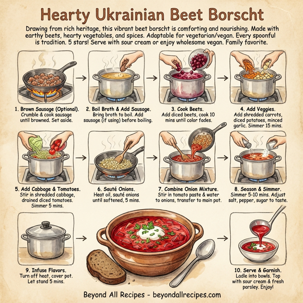 Hearty Ukrainian Beet Borscht instructions