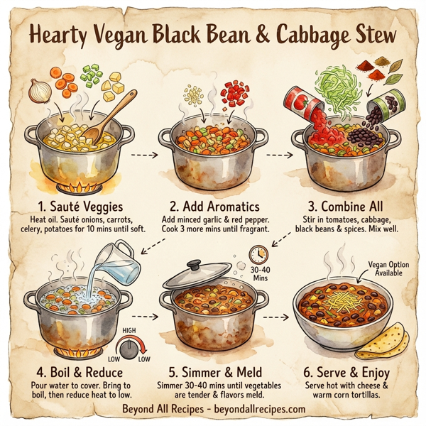 Hearty Vegan Black Bean & Cabbage Stew instructions