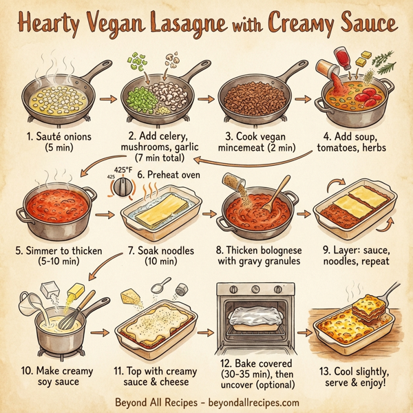 Hearty Vegan Lasagne with Creamy Sauce instructions