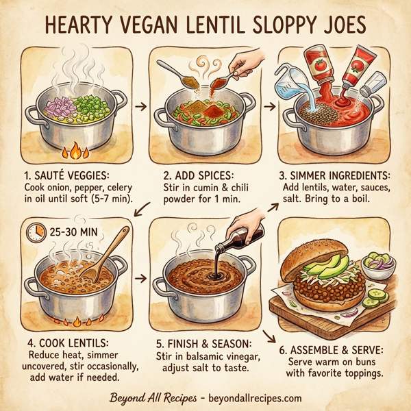 Hearty Vegan Lentil Sloppy Joes instructions