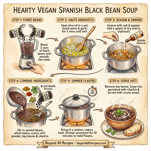 Hearty Vegan Spanish Black Bean Soup instructions