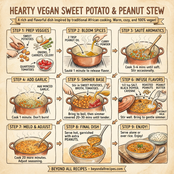 Hearty Vegan Sweet Potato & Peanut Stew instructions