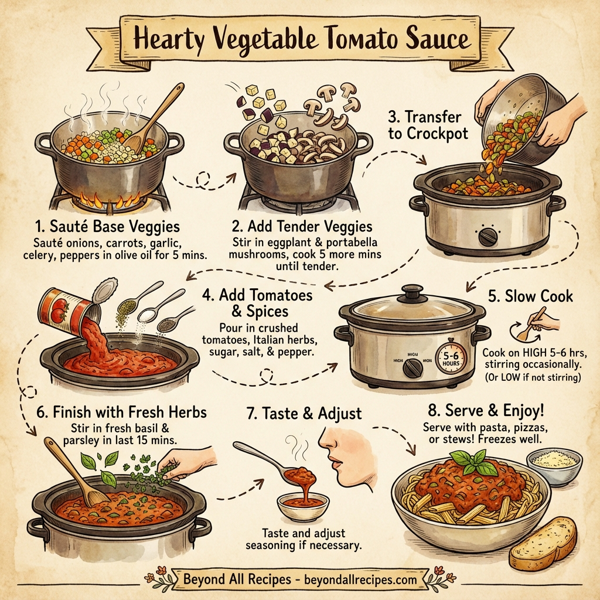 Hearty Vegetable Tomato Sauce instructions
